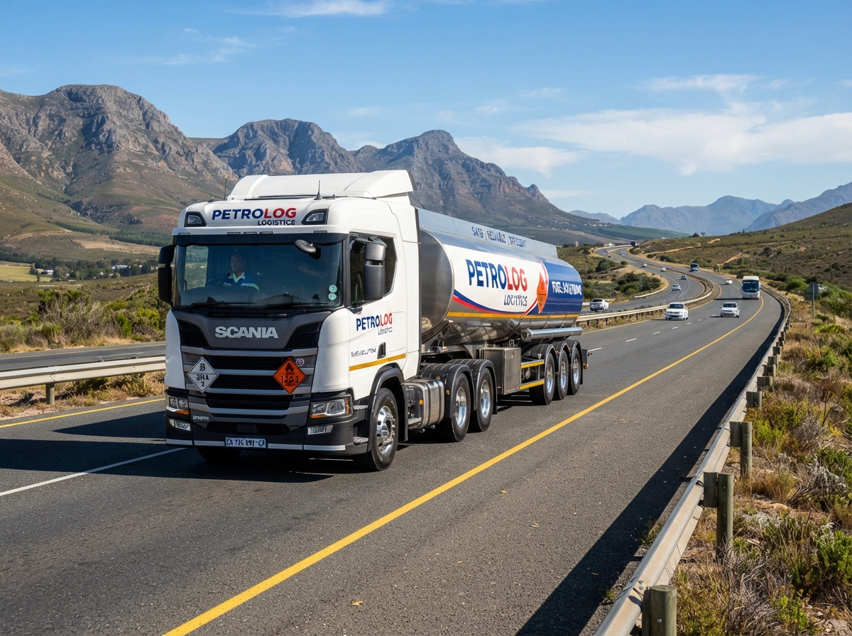 Fuel tanker on South African highway